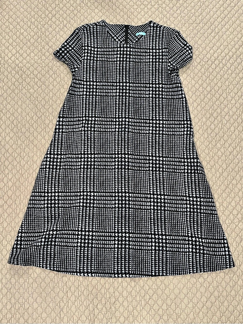 J. McLaughlin Houndstooth Mini Dress in Black & Blue Size XS